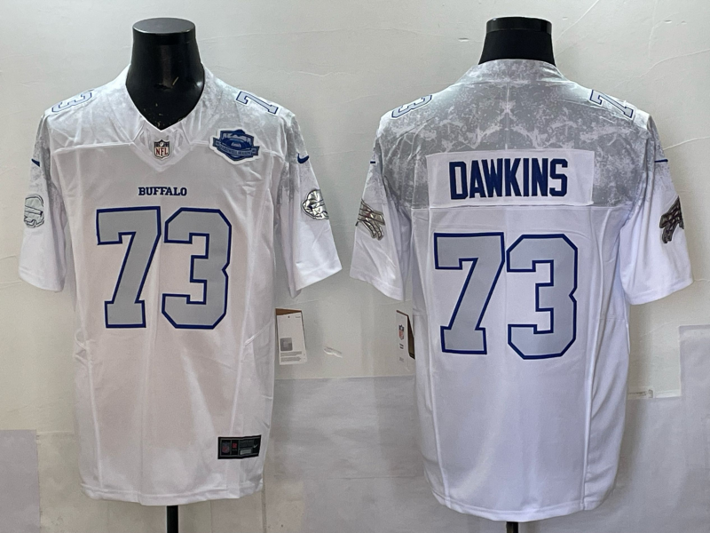 Men Buffalo Bills #73 Dawkins Nike White 2025 Rivalries Collection Limited NFL Jersey 001